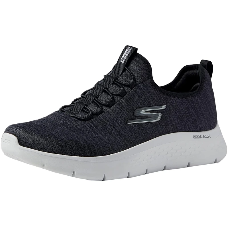 Skechers Men's Gowalk Flex Chaussures de Marche Décontractées À Enfiler avec Mousse Refroidie À L'air Sneaker, Black White 2, 10.5 UK