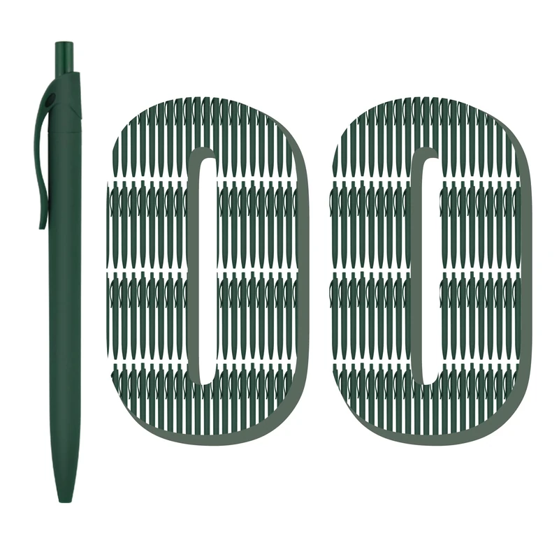 Deegtran Pens Bulk, 100 Pack No Bleed Green Barrel Click Pens, Wholesale Retractable Ballpoint Pens, Pens Medium Point, Smooth Ink Pens, 1.0MM Black Ink