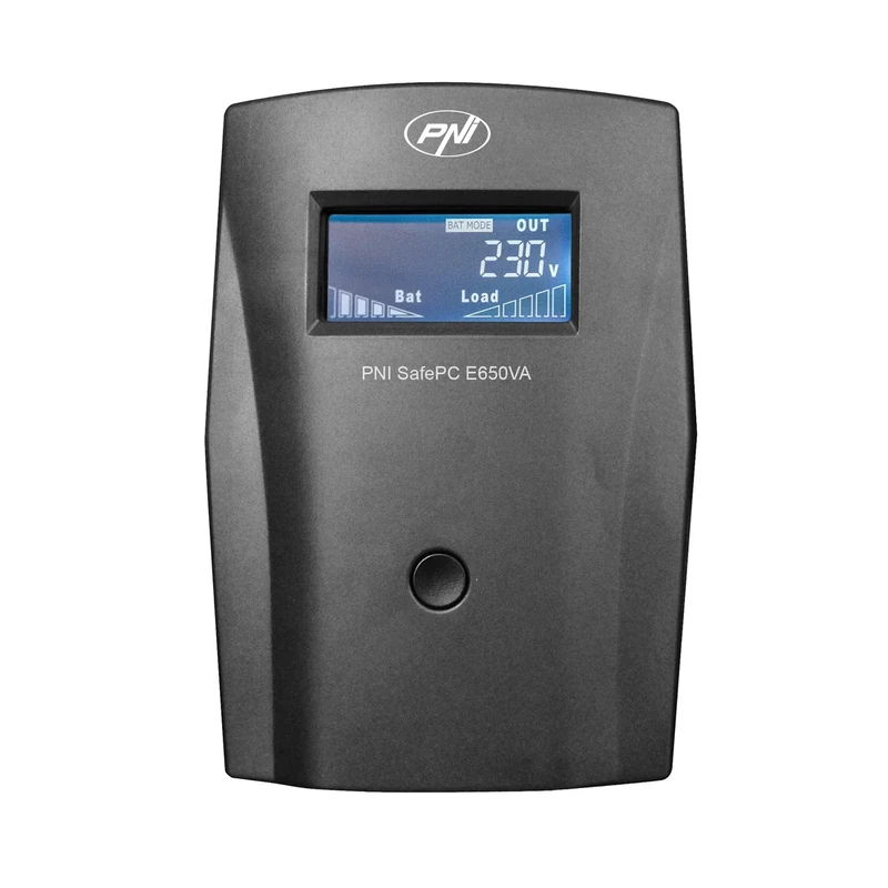 UPS PNI SafePC E650VA, 7 Ah, 390W, 1.8A, 2 x 230V output, LCD screen