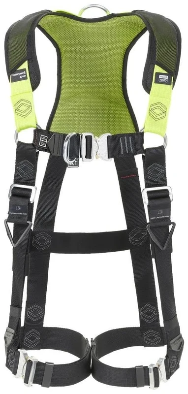 Miller H500 Full Body Harness IC7 Model with Back D-Ring, 2 Front Web Loops, Auto Quick-Release Leg Buckles, Auto Clip Chest Buckles, Lightweight, Suitable for Construction, Size 1, 1036085
