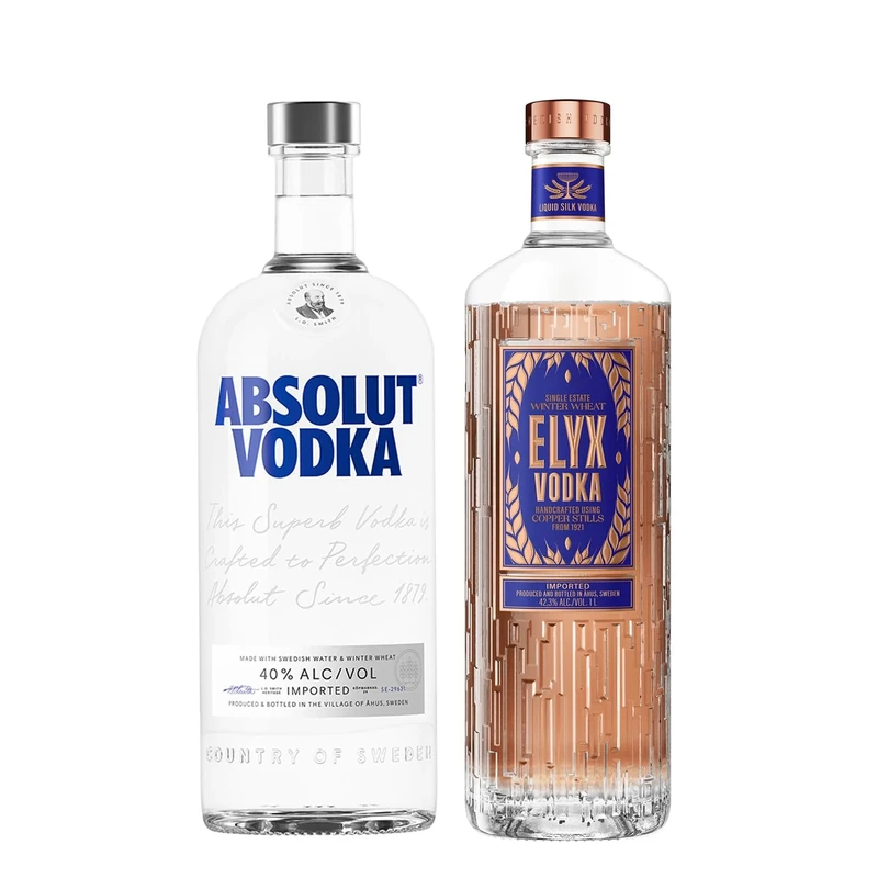 PREMIUM VODKA BUNDLE: ABSOLUT ELYX 70CL AND ABSOLUT VODKA 1L - Image 1