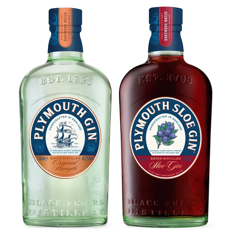 Plymouth Sloe Gin Bundle: Plymouth Original Gin 70cl & Plymouth Sloe Gin 70cl