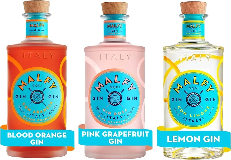 MALFY PREMIUM FLAVOURED GIN BUNDLE: MALFY CON ARANCIA GIN 70CL, MALFY LIMONE GIN 70CL & MALFY ROSA GIN 70CL