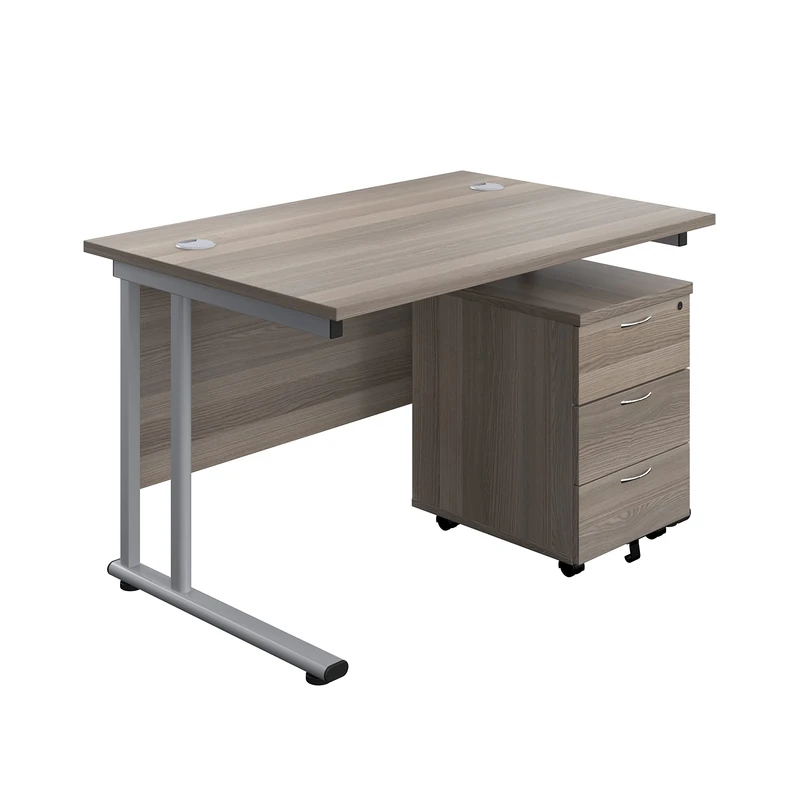 Office Hippo Heavy Duty Rectangular Cantilever Office Desk With 3 Drawer Mobile Pedestal