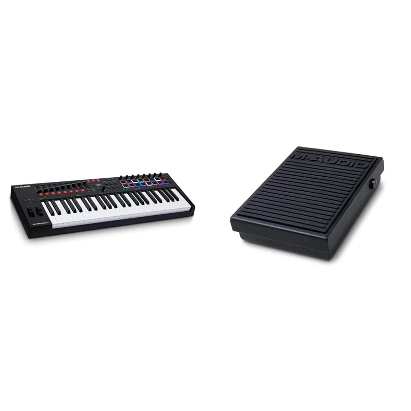 M-Audio Oxygen Pro 49 – 49 Key USB MIDI Keyboard Controller With Beat Pads & SP-1 - Universal Sustain Pedal for MIDI Keyboards, Digital Pianos, Electric Pianos & More