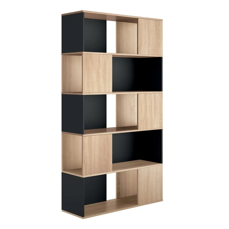 Symbiosis Rossio, Oak and Black Bookshelf - Image 1