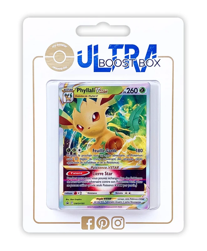 Philali VSTAR (Leafeon VSTAR) SWSH195 - Ultraboost X Epée et Bouclier 9 - Stars Étincelantes - Box of 10 Pokemon French Cards