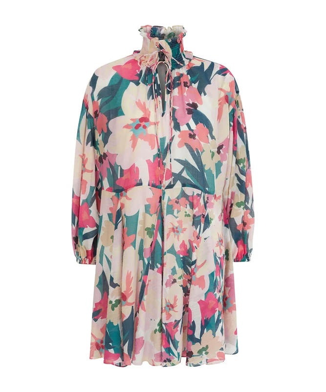 IPEKYOL Women's Flower Printed Dress, Pink, 8