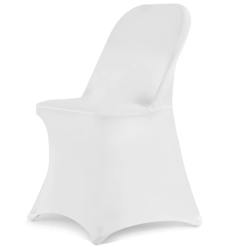 HAINARverS ZASTION Stretch Spandex Folding Chair Covers 30PCS, Universal Fitted Chair Cover Protector for Wedding, Party, Banquet, Holidays, Celebration, Decoration Elastic Chair Cover(White 30PCS)