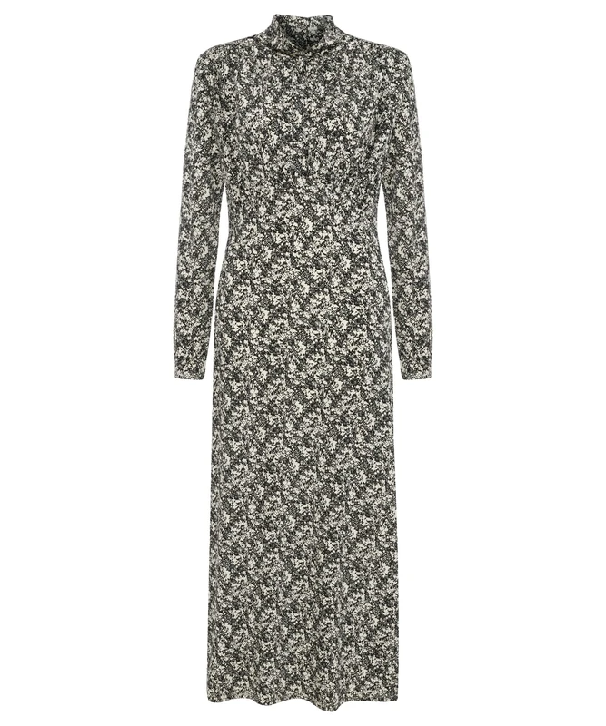 IPEKYOL Women's Floral Print Knitted Dress, White, 16