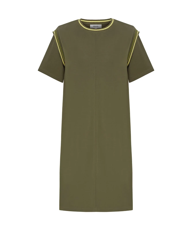 IPEKYOL Women's Modal Dress, Khaki, 10 - Image 1