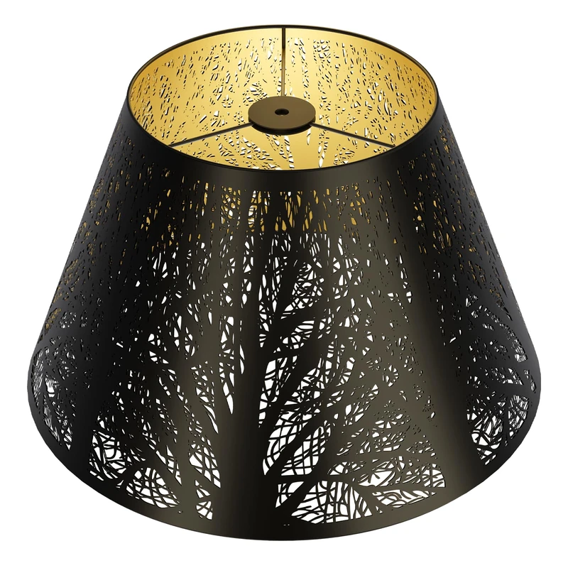ALUCSET Medium Lamp Shade, Barrel Metal Lampshade with Pattern of Trees Lampshade for Table Lamp and Floor Light, 7x13x7.8 inch, Metal Lampshades, Spider