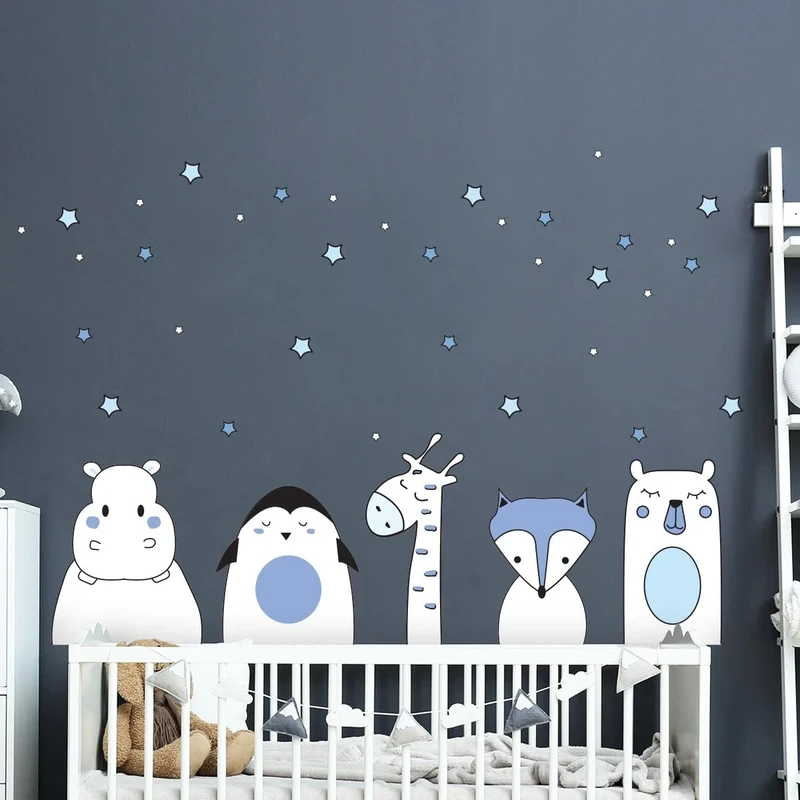 Children's Wall Sticker - Decoration for Baby's Room - Wall Sticker - Scandinavian - Wall Sticker - Height 60 x Length 90 cm