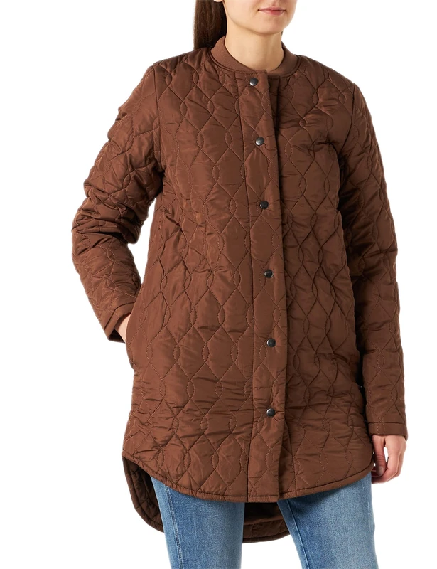KAFFE Kashalby Women's Quilted Coat Transitional Jacket, Mustang, UK 8 - Image 1
