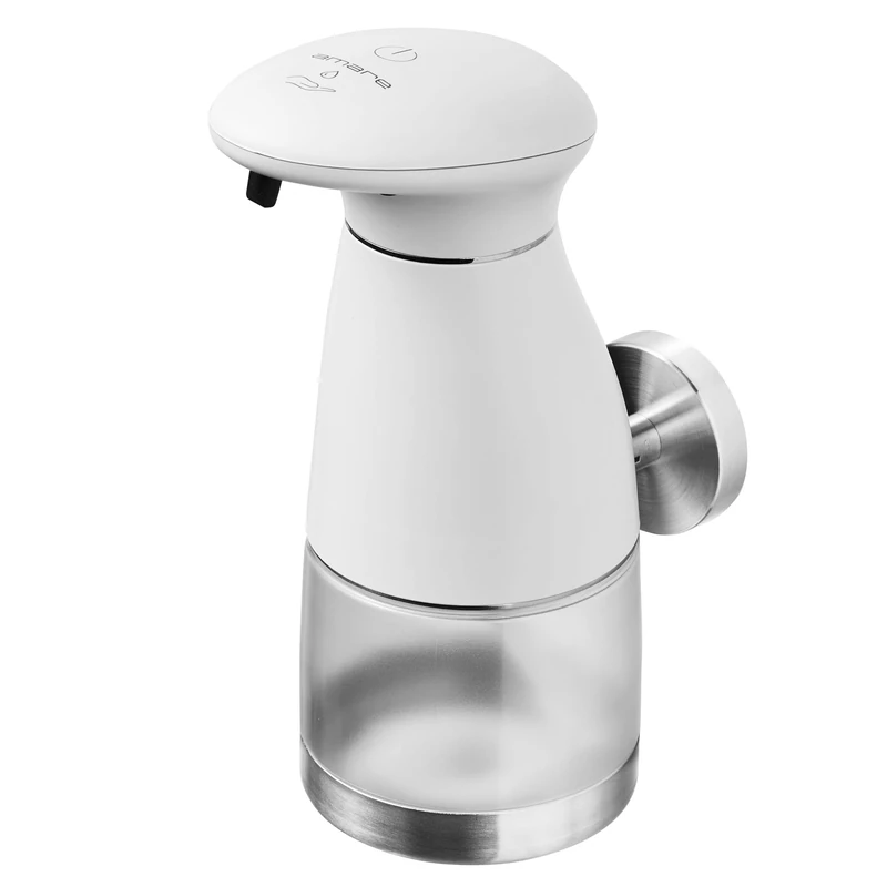 AMARE Luxury Sensor Soap Dispenser White with Battery, 48 x 8 x 5.5 cm, Plastic, Stainless Steel, 8700-2040-050