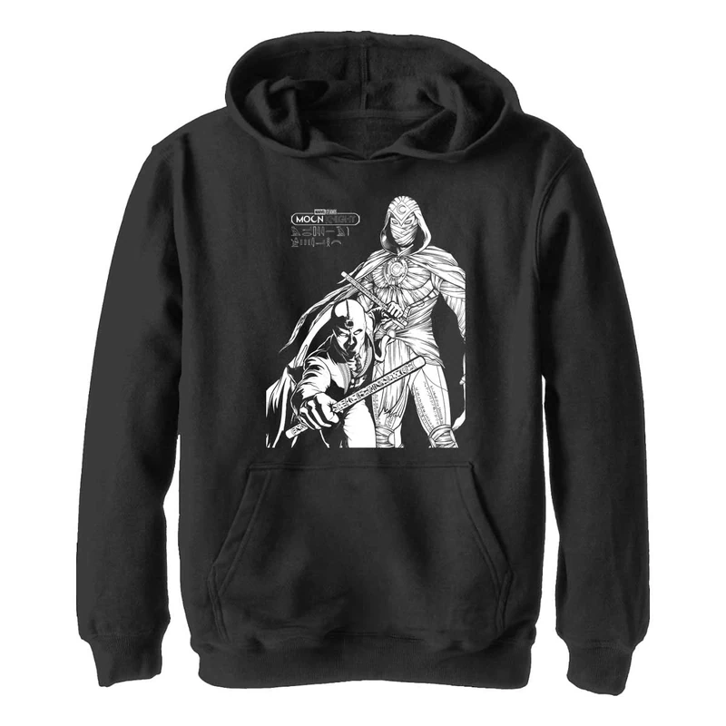 Marvel Unisex Children^Boy's Mk Line Art Duo Hoodie, Schwarz, M