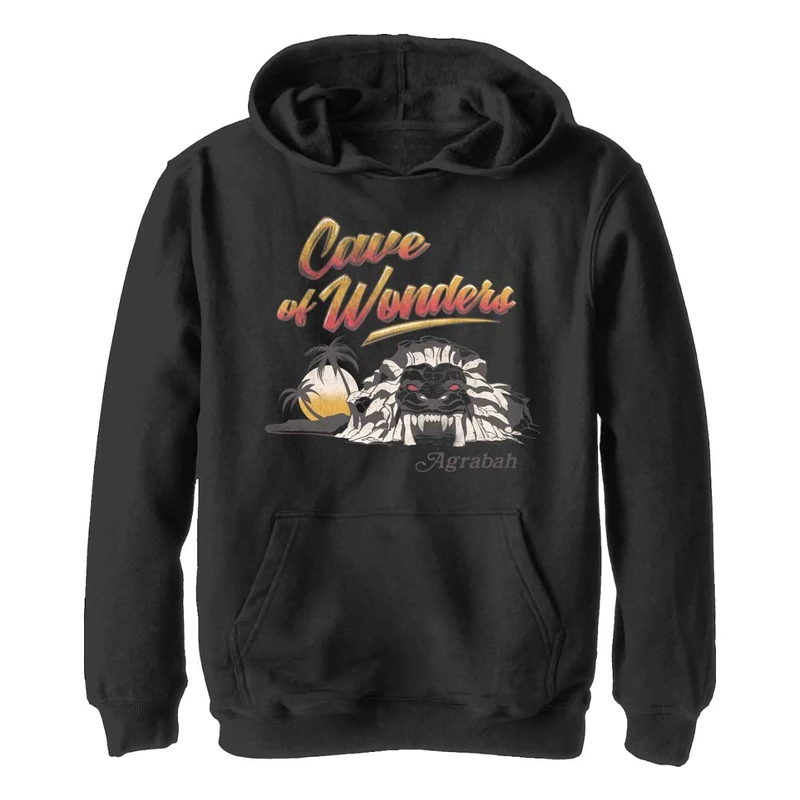 Disney Kids Aladdin Live Action Cave of Wonder Youth Pullover Hoodie, Black, Small, black, S