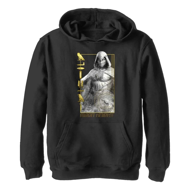 Marvel Kids' Moon is Bright Hooded Sweatshirt, Black, M