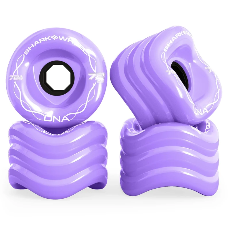 Shark Wheel 72mm 78a Longboard Cruising Wheels, DNA Formula, Set of 4 Wheels (Purple., 72mm)