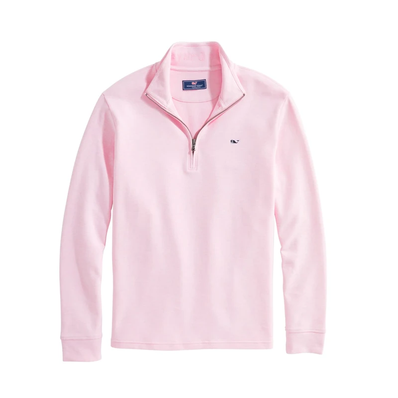Vineyard Vines Men's Saltwater Quarter-Zip Pullover Sweater, Pink Cloud, XL