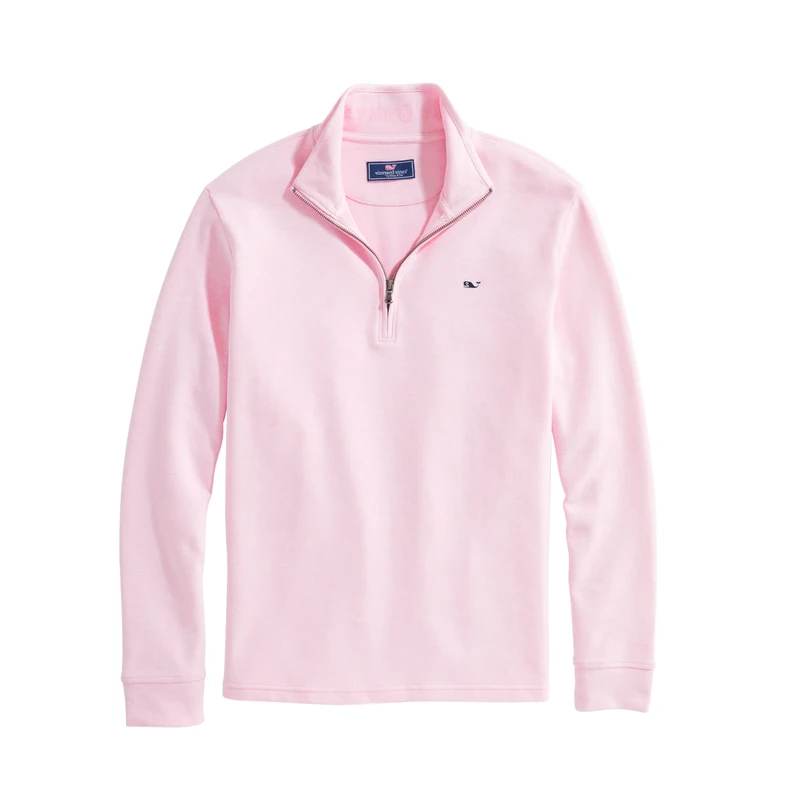 Vineyard Vines Men's Saltwater Quarter-Zip Pullover Sweater, Pink Cloud, M