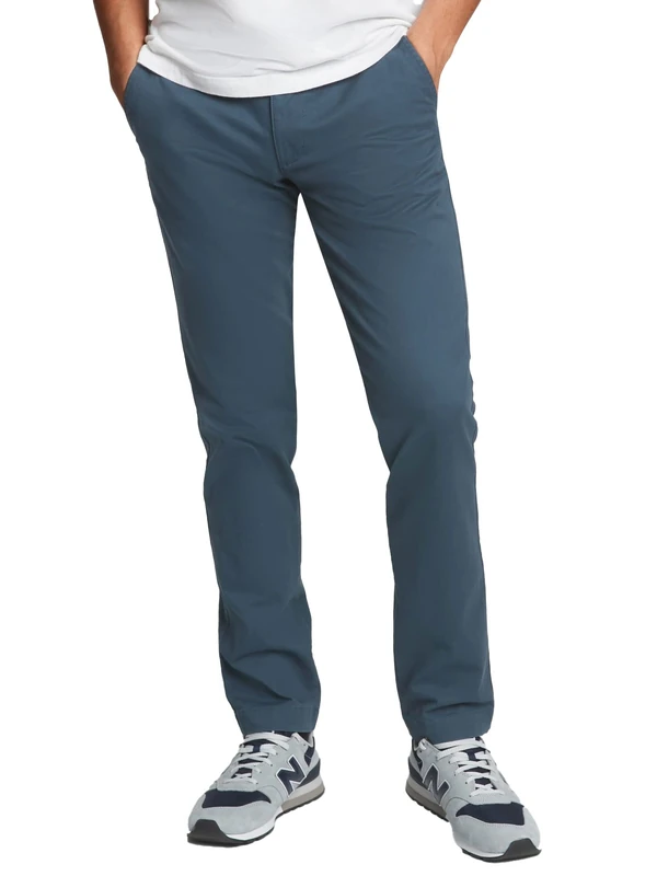 GAP Men's Essential Slim Fit Khaki Chino Pants Casual, Medium Indigo, 36W x 32L