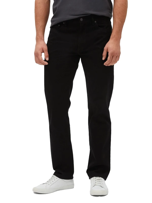 GAP Men's Straight Fit Denim Jeans, True Black, 38W x 30L