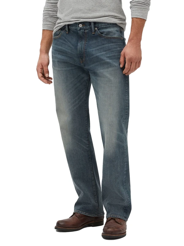 GAP Men's Relaxed Fit Denim Jeans, Authentic Medium, 31W x 30L