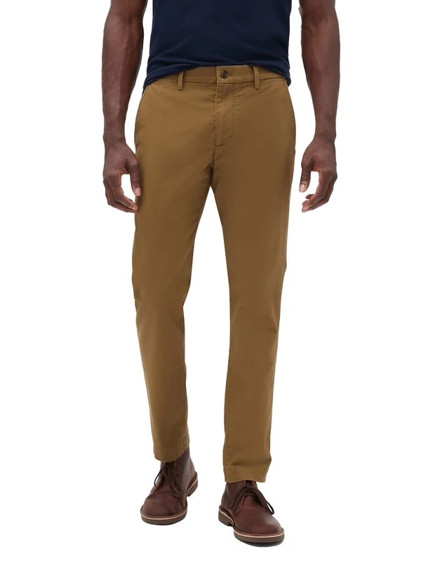 GAP Men's Essential Slim Fit Khaki Chino Pants, Palomino Brown Global, 34W x 30L