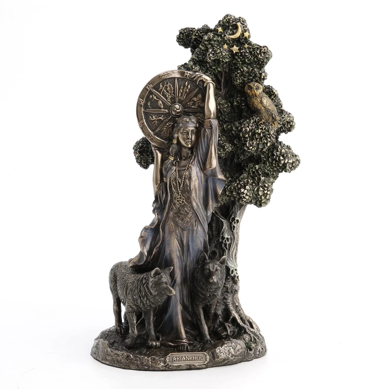 Veronese Design 9.5" Arianrhod The Goddess of Fate Cold Cast Resin Antique Bronze Finish Statue