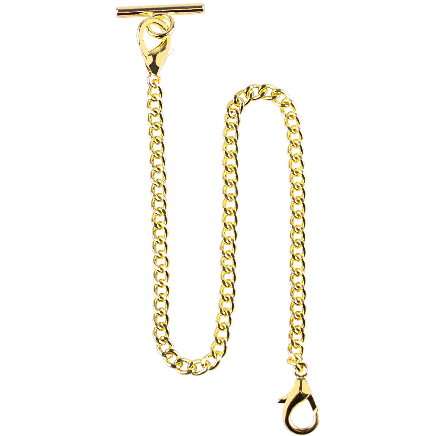 Pocket Watch Chains Albert T-Bar Chain Antique T Shaped Hanging Watch Chain 16 Inch Single Link Vest Belt