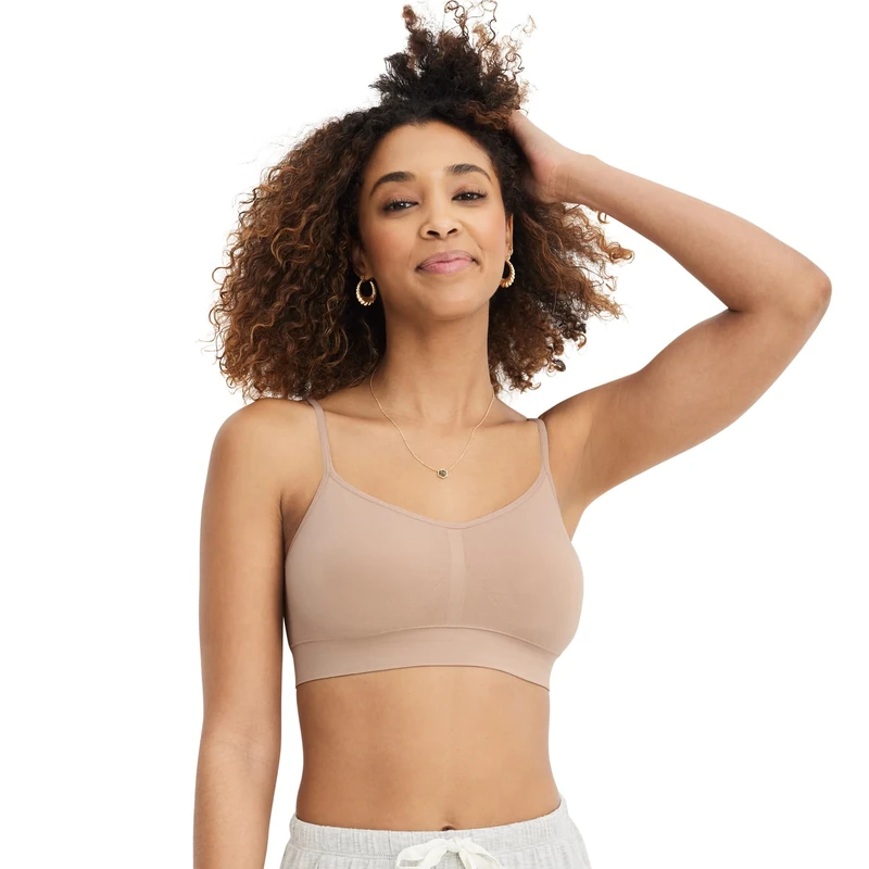 Jockey Women's T-Shirts Modern Micro Seamfree Cami Strap Bralette, Light, X-Small