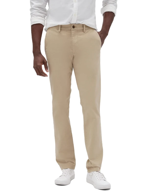 GAP Men's Essential Skinny Fit Chino Pants, Iconic Khaki, 34W x 32L