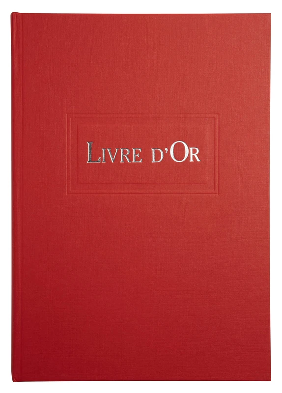 le dauphin - Ref. 20113D - 1 guest book - Outside and back in canvas - Vertical format - Dimensions: 21 x 17 cm - Title in silver letters - 96 plain white pages - Red colour