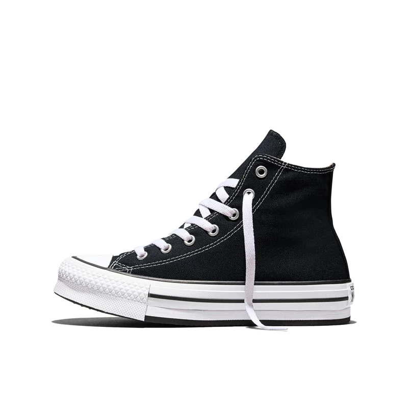 Converse All Star Eva Lift Hi Jnr Platform Trainers Black White - 5.5 UK - Image 1