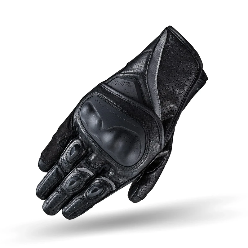 SHIMA SPARK 2.0 Motrocycle Gloves for Men | Touchscreen Summer Sport Leather Biker Riding Gloves with TPU Knuckle Protector, Palm and Finger Sliders, Reinforced Palm (Black, L)