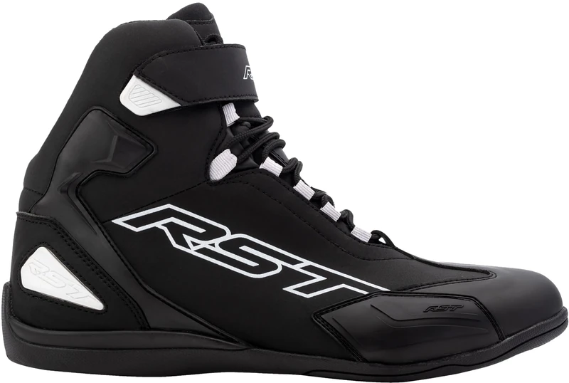 RST Unisex's Sabre Moto Shoe Mens Ce Boot Black White Boat, 42 EU (8 UK)