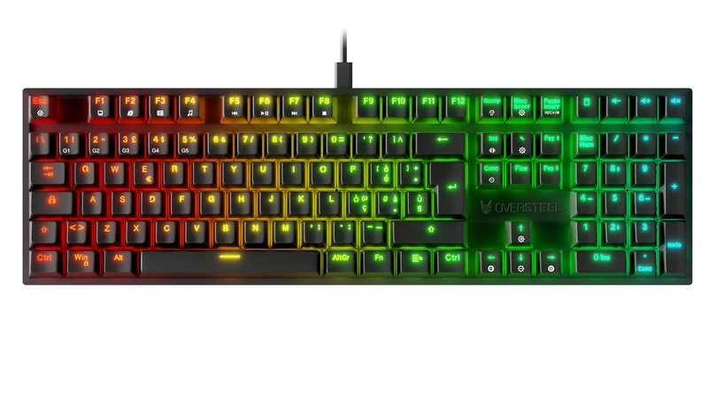 Oversteel - KOVAR USB Gaming Keyboard, RGB Backlit, Outemu Red Mechanical Switch, Anti-Ghosting, Italian Layout PC/MAC/Android