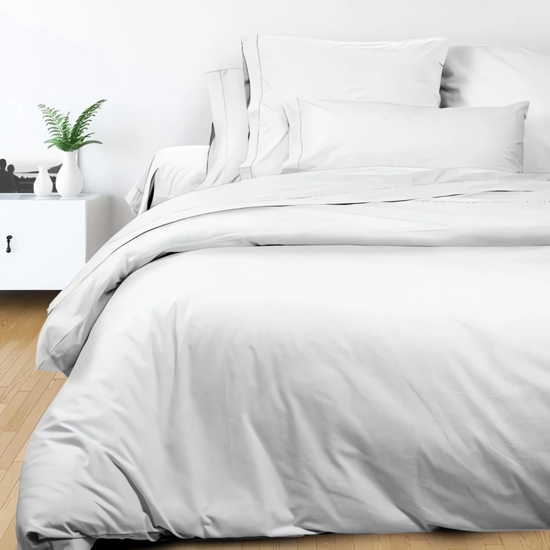 Soleil d'ocre Duvet Cover, Cotton, White, 220 x 240 cm