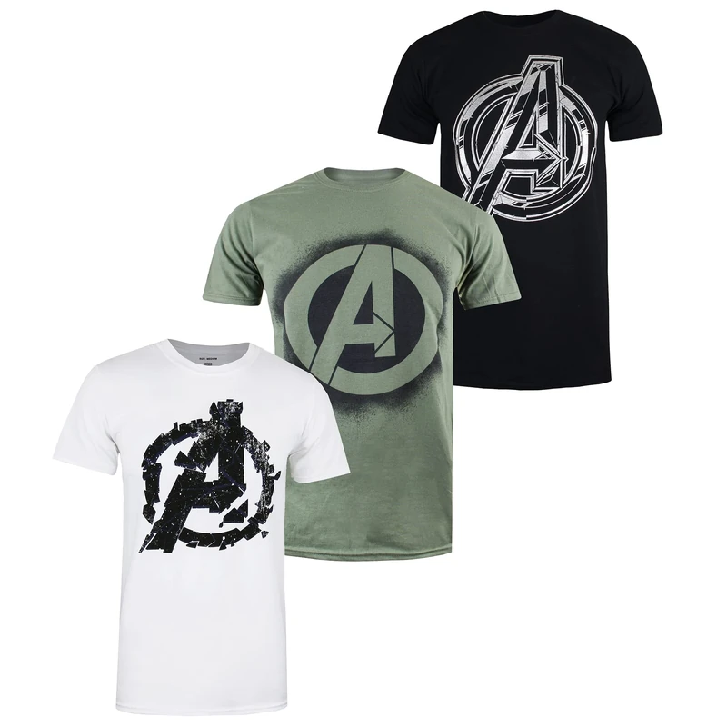 Marvel Men's Avengers Pack a T Shirt, Multi, XL UK