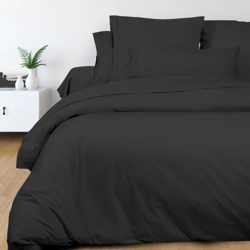 Soleil d'ocre Duvet Cover, Cotton, Charcoal, 260 x 240 cm