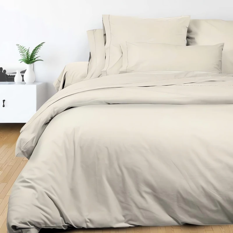 Soleil d'ocre Duvet Cover, Cotton, Ecru, 260 x 240 cm
