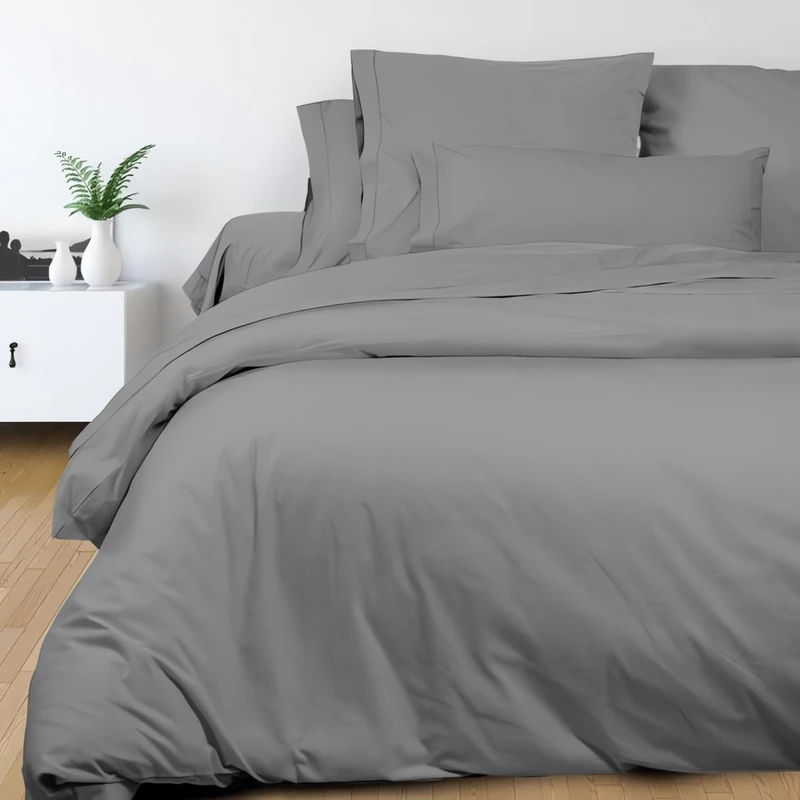 Soleil d'ocre Duvet Cover, Cotton, Grey, 220 x 240 cm