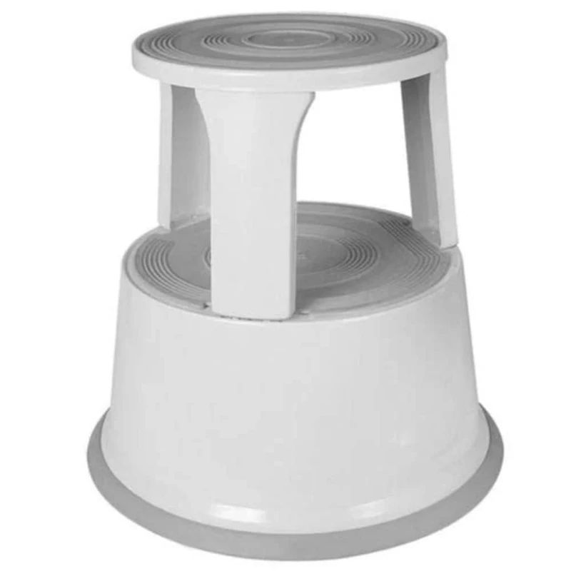 Clipper Retail LTD Metal Step Stool with Castors, Grey, One Size