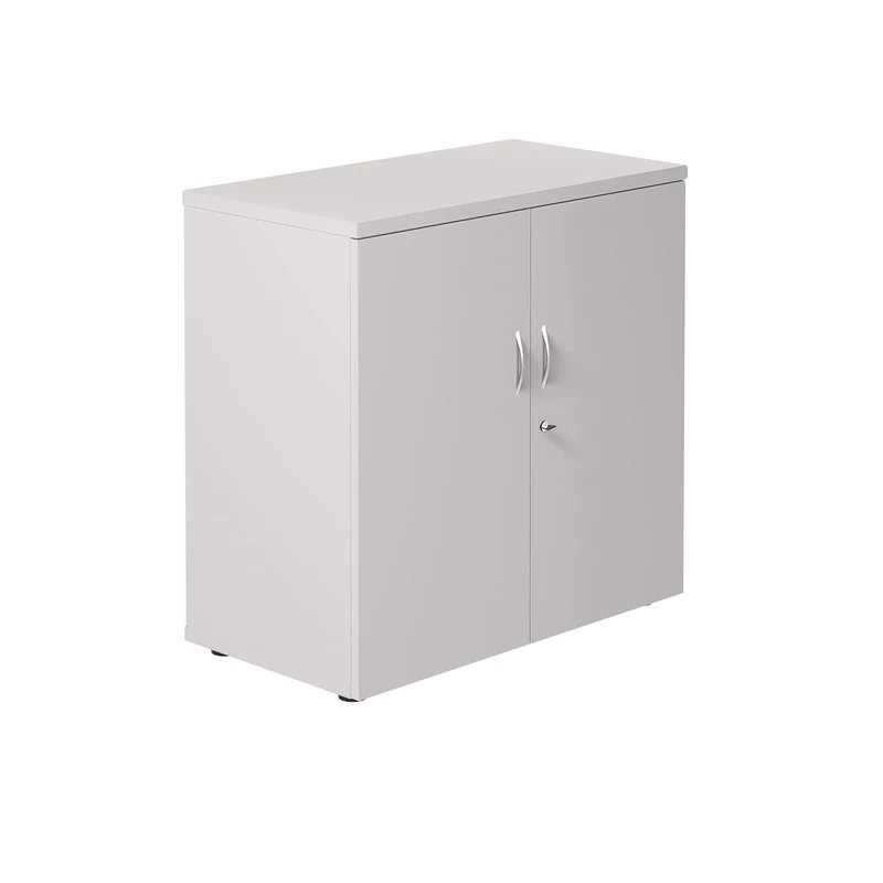 Office Hippo Heavy Duty Office Cupboard, Robust Office Furniture, Office Storage with Adjustable Feet, Lockable Cupboard, White, 80 x 45 x 80 cm