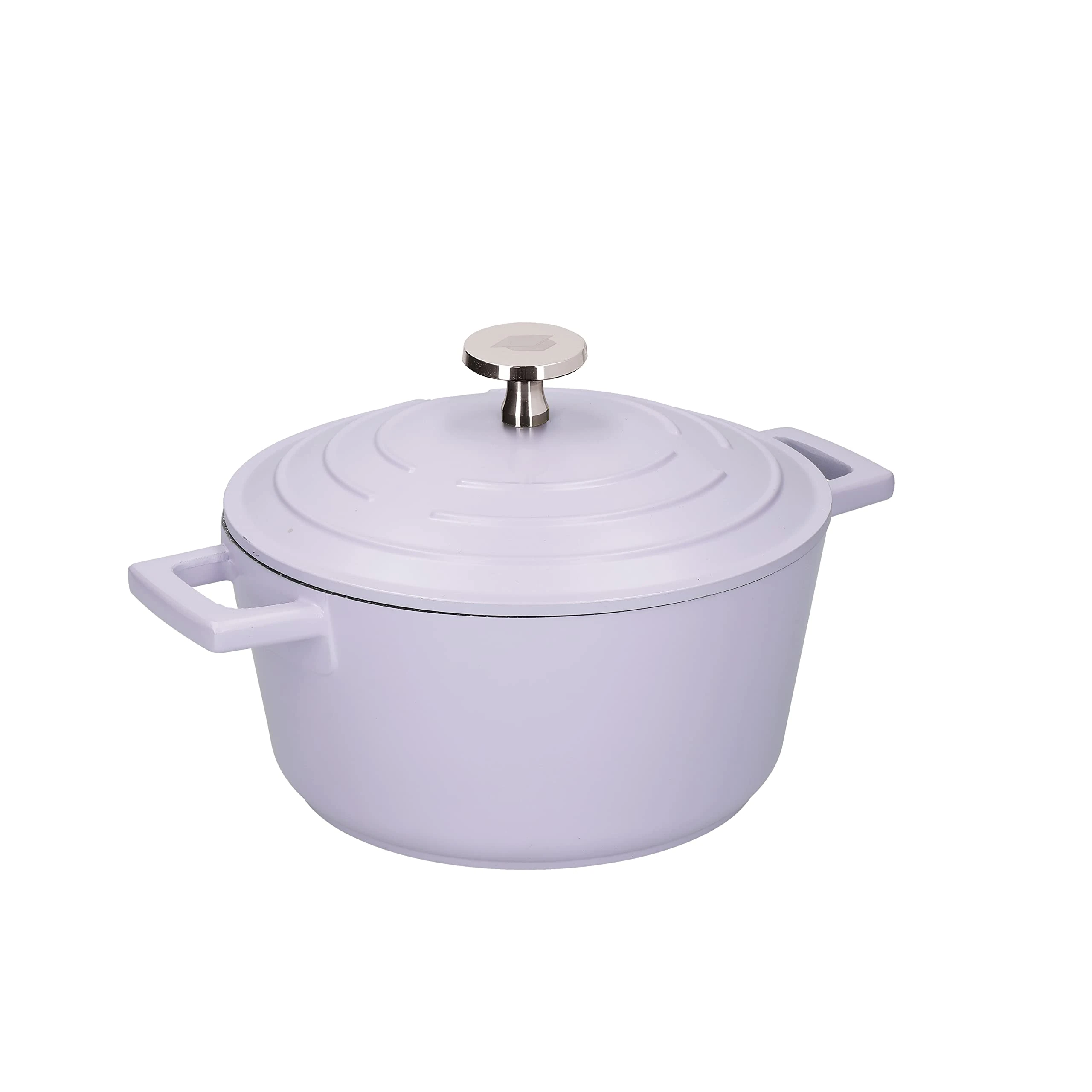 MasterClass Medium Casserole Dish with Lid, Lightweight Cast Aluminium, Induction Hob and Oven Safe, Lavender, 4 Litre/24 cm