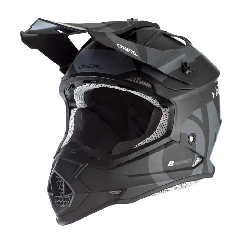 O'NEAL | Motocross Helmet | MX Enduro | ABS shell, safety standard ECE 22.06, ventilation openings for optimum cooling | 2SRS Helmet SLICK V.23 | Adult | Black Grey | Size S (55/56 cm)