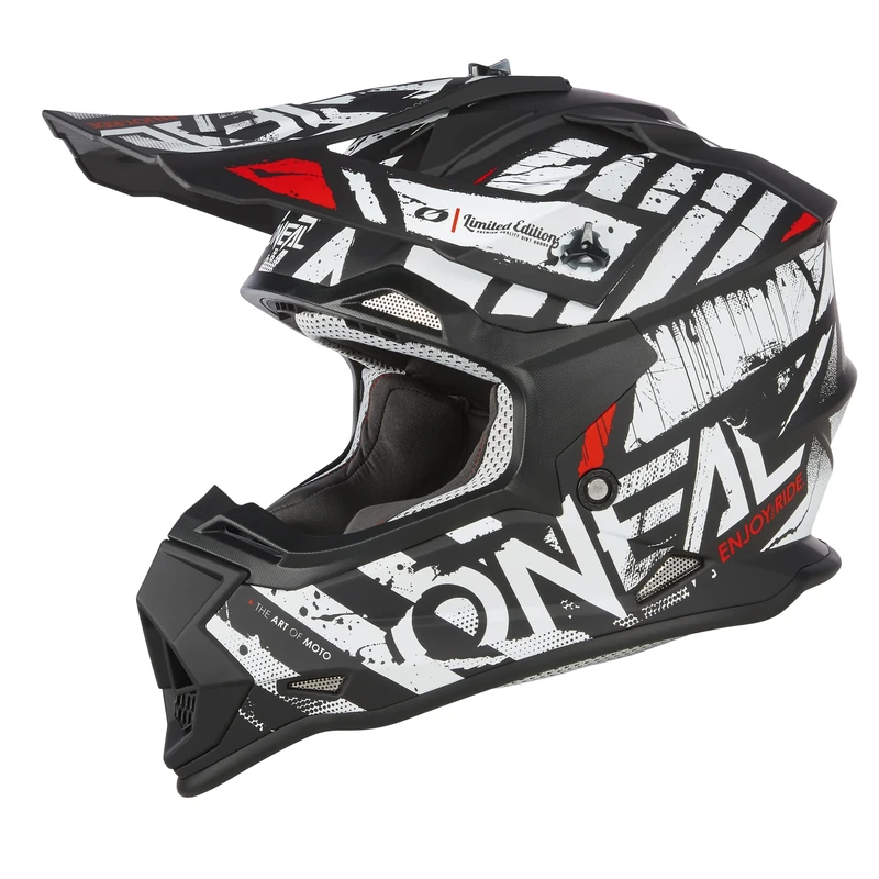 O'NEAL | Motocross Helmet | MX Enduro | ABS shell, safety standard ECE 22.06, vents for optimum cooling | 2SRS Helmet GLITCH V.23 | Adult | Black White | Size L (59/60 cm)