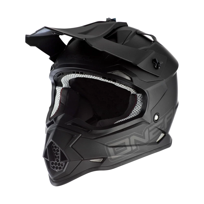 O'NEAL | Motocross Helmet | MX Enduro | ABS shell, safety standard ECE 22.06, ventilation openings for optimum cooling | 2SRS Helmet FLAT V.23 | Adult | Black | Size M (57/58 cm)