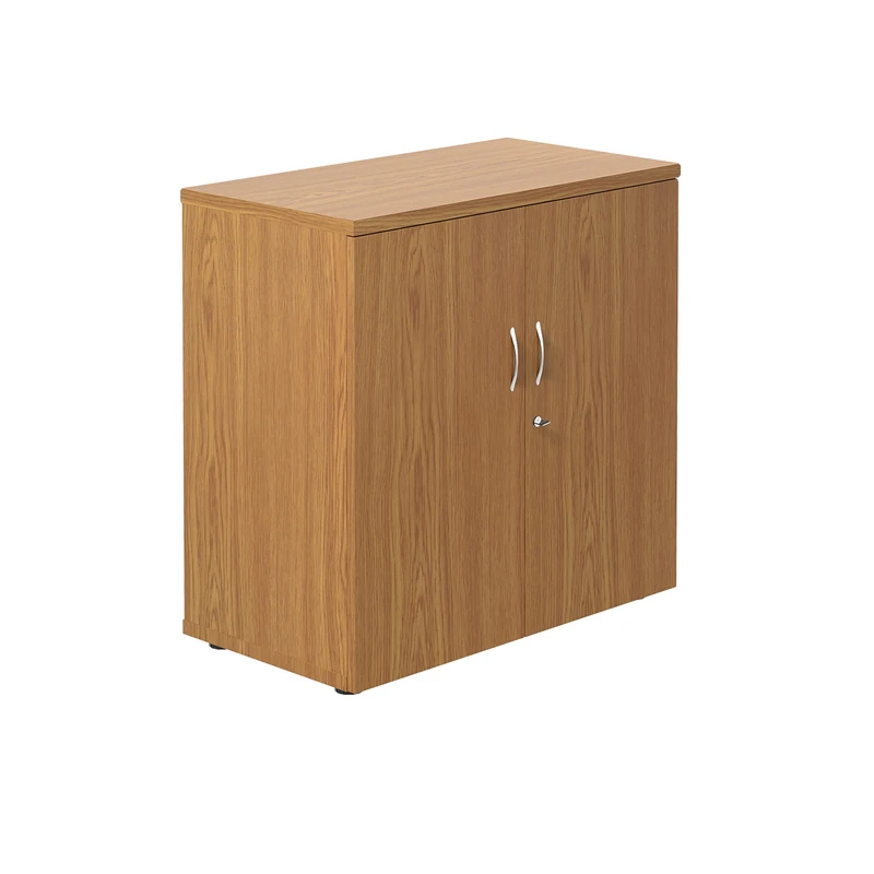 Office Hippo Heavy Duty Office Cupboard, Robust Office Furniture, Oak, Lockable, 80 x 45 x 80 cm, Brown, Home Office